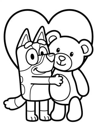 Desenho de Bingo with Teddy Bear para colorir e imprimir grátis