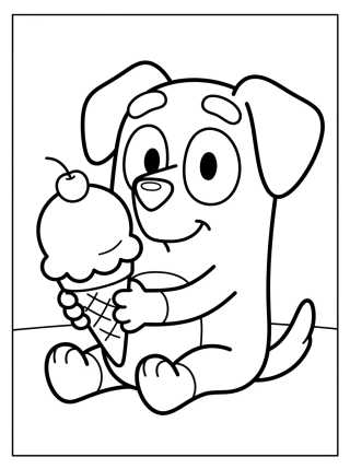 Desenho de Bingo Eating Ice Cream para colorir e imprimir grátis