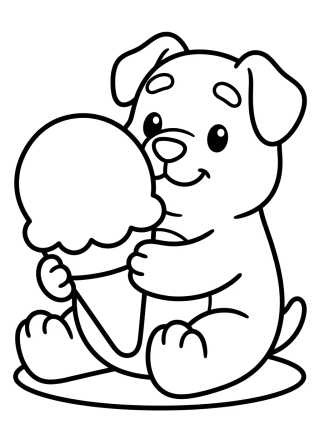 Desenho de Bingo Eating Ice Cream para colorir e imprimir grátis