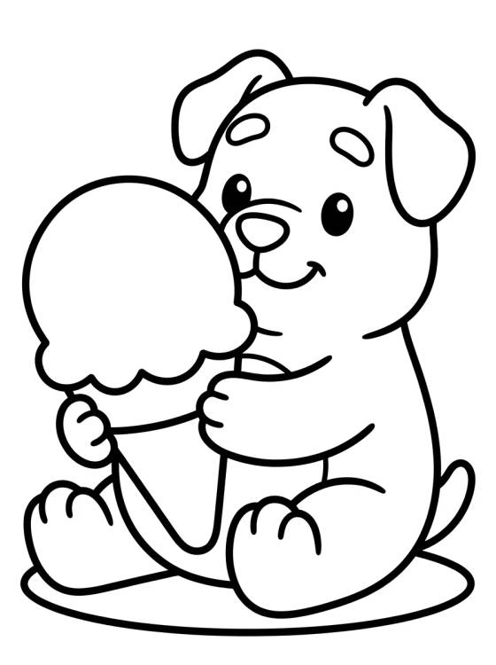 Desenho de Bingo Eating Ice Cream para colorir e imprimir grátis