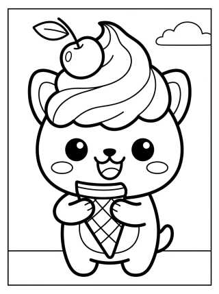 Desenho de Bingo Eating Ice Cream para colorir e imprimir grátis