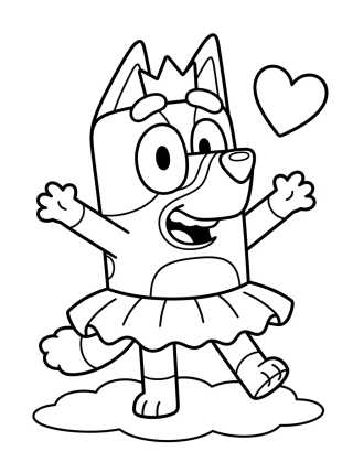 Desenho de Bingo Dancing in a Tutu para colorir e imprimir grátis