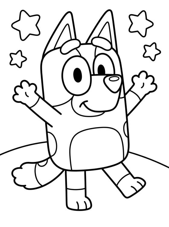 Desenho de Bingo Dancing Happy para colorir e imprimir grátis