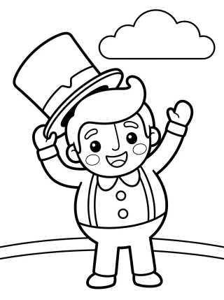 Desenho de Bita Waving with Top Hat para colorir e imprimir grátis