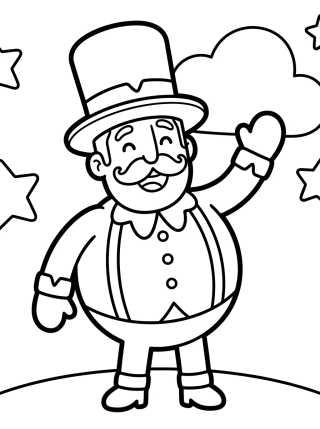 Bita Waving His Top Hat para colorir Desenho de Bita Waving His Top Hat para colorir e imprimir grátis
