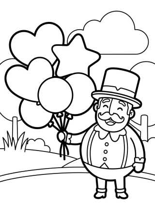 Desenho de Bita with Party Balloons para colorir e imprimir grátis