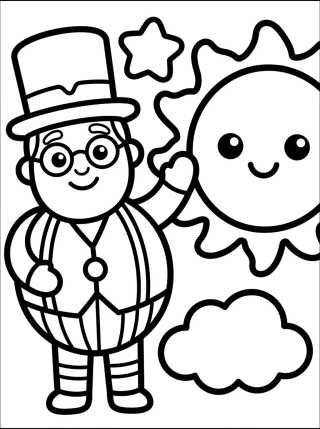 Desenho de Bita with a Smiling Sun para colorir e imprimir grátis