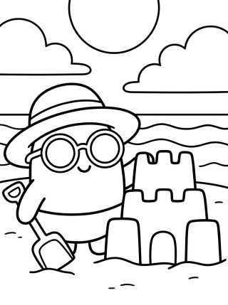 Desenho de Bita on Beach Vacation para colorir e imprimir grátis
