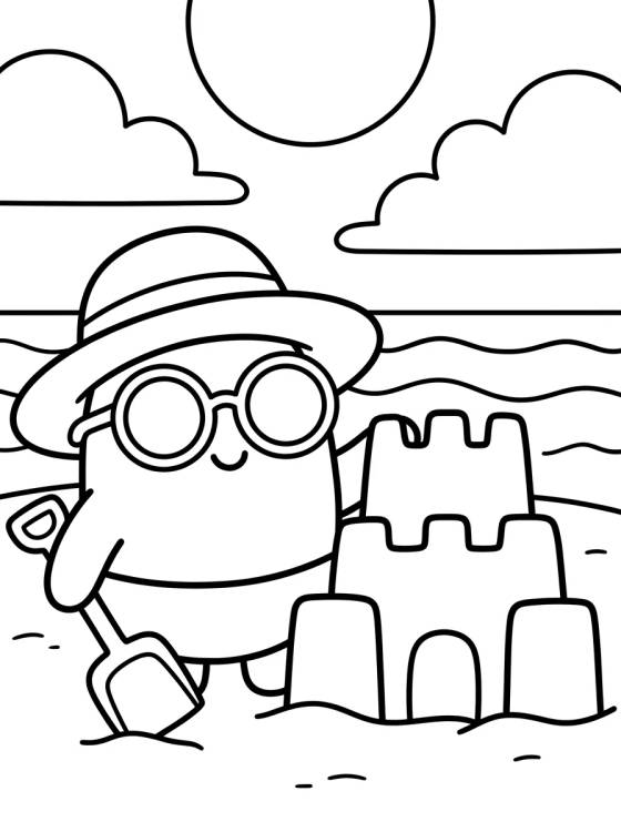 Desenho de Bita on Beach Vacation para colorir e imprimir grátis
