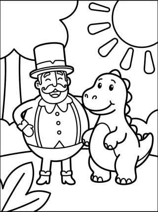 Desenho de Bita and the Cute Dinosaur para colorir e imprimir grátis