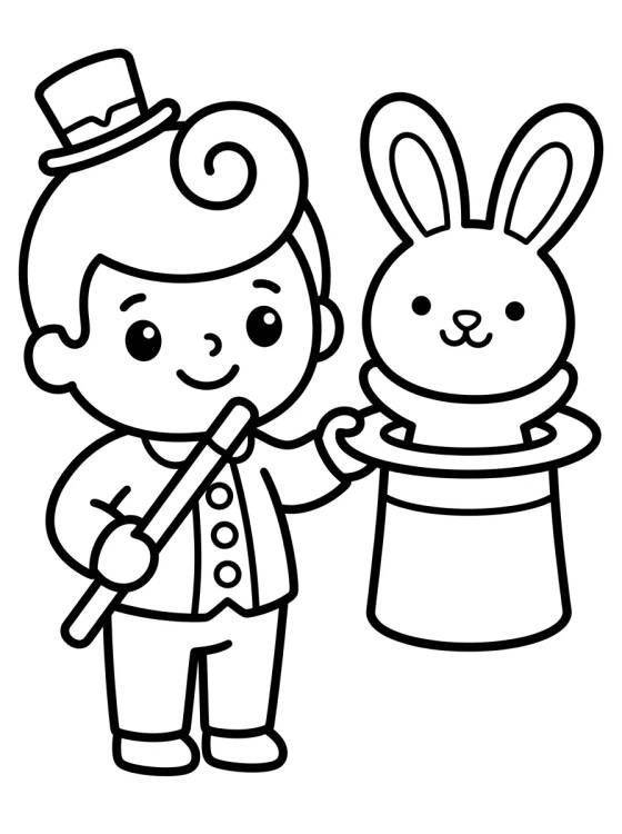 Desenho de Bita Pulling a Rabbit Out of a Hat para colorir e imprimir grátis