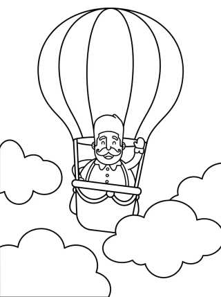 Desenho de Bita Flying in a Balloon para colorir e imprimir grátis