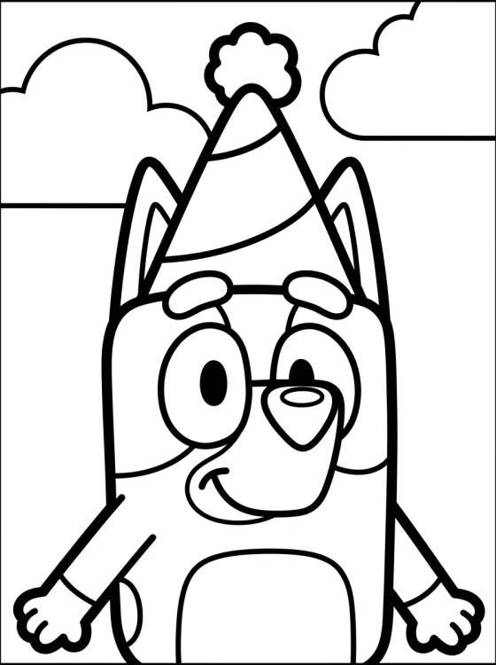 Desenho de Bluey with a Silly Hat para colorir e imprimir grátis