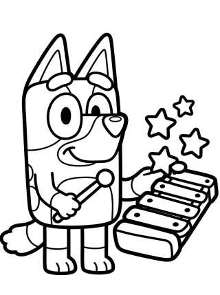 Desenho de Bluey with Magic Xylophone para colorir e imprimir grátis