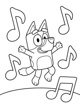 Desenho de Bluey Dancing for Joy para colorir e imprimir grátis