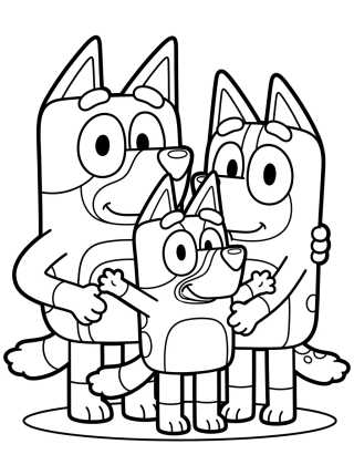 Desenho de Bluey and the Heeler Family para colorir e imprimir grátis