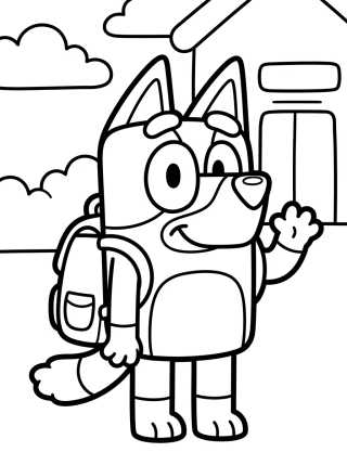 Desenho de Bluey Ready for School para colorir e imprimir grátis