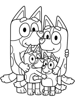 Desenho de Complete Heeler Family para colorir e imprimir grátis