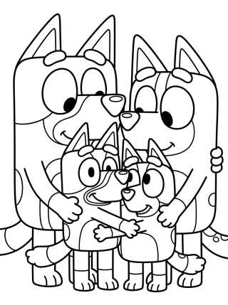 Desenho de Heeler Family All Together para colorir e imprimir grátis