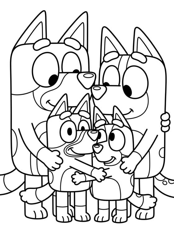 Desenho de Heeler Family All Together para colorir e imprimir grátis