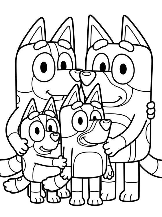 Desenho de Heeler Family Together para colorir e imprimir grátis