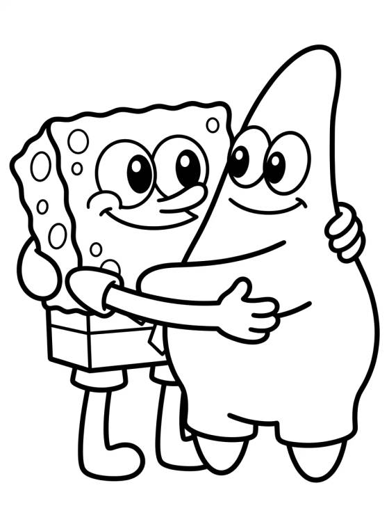 Desenho de SpongeBob and Patrick Best Friends para colorir e imprimir grátis