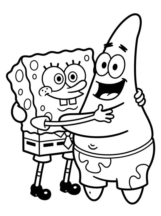Desenho de SpongeBob and Patrick Best Friends para colorir e imprimir grátis