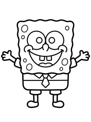 Desenho de Cute Smiling SpongeBob para colorir e imprimir grátis