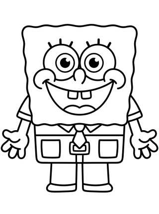 Desenho de Smiling Kawaii Spongebob para colorir e imprimir grátis