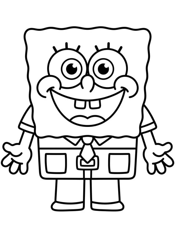 Desenho de Smiling Kawaii Spongebob para colorir e imprimir grátis