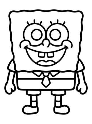 Desenho de Smiling SpongeBob para colorir e imprimir grátis