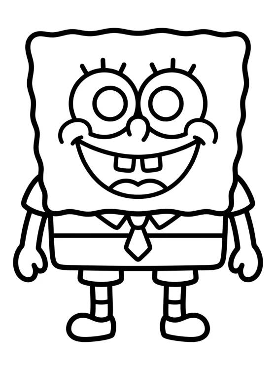Desenho de Smiling SpongeBob para colorir e imprimir grátis