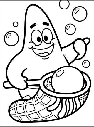 Desenho de Patrick Star and the Jellyfish para colorir e imprimir grátis