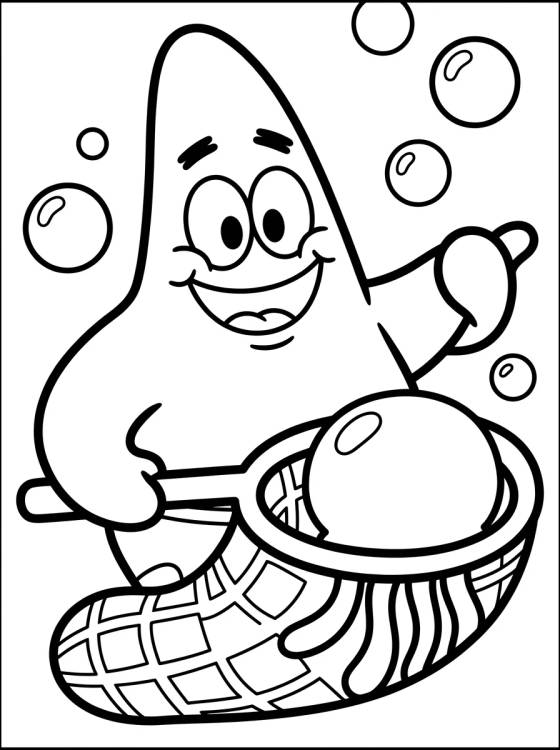 Desenho de Patrick Star and the Jellyfish para colorir e imprimir grátis