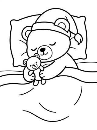 Desenho de Bobbie Sleeping with Teddy Bear para colorir e imprimir grátis