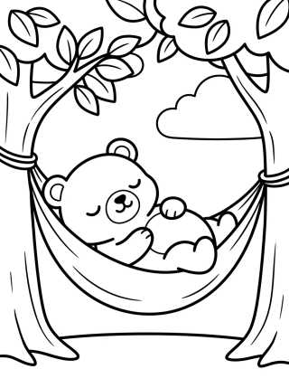 Desenho de Bobbie Sleeping in a Hammock para colorir e imprimir grátis