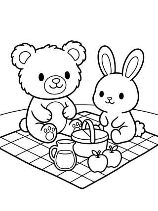 Desenho de Bobbie and the Bunny Picnic para colorir e imprimir grátis