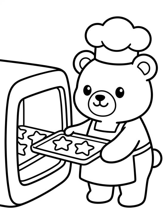 Desenho de Bobbie Baking Cookies para colorir e imprimir grátis