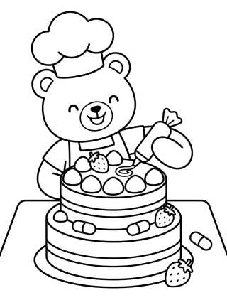 Desenho de Bobbie Frosting a Cake para colorir e imprimir grátis