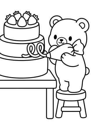 Desenho de Bobbie Decorating a Cake para colorir e imprimir grátis