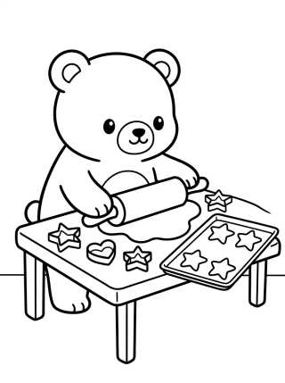 Desenho de Bobbie Baking Star Cookies para colorir e imprimir grátis