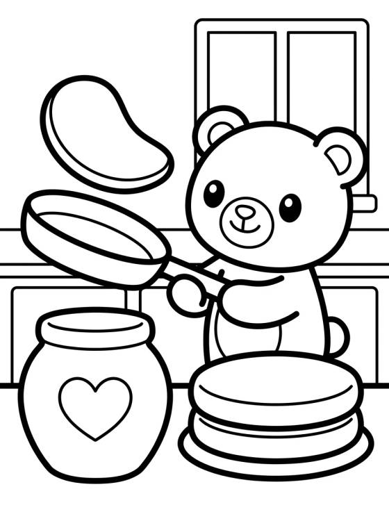 Desenho de Bobbie Making Pancakes para colorir e imprimir grátis