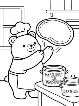 Desenho de Bobbie Little Pizza Chef para colorir e imprimir grátis