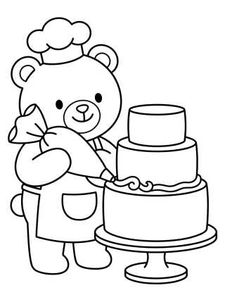 Desenho de Bobbie Baking a Birthday Cake para colorir e imprimir grátis