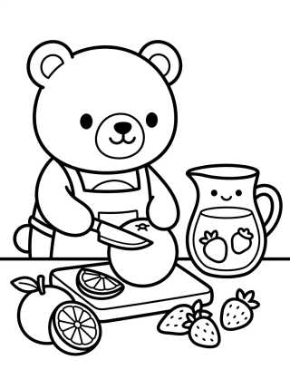 Desenho de Bobbie Making Fruit Juice para colorir e imprimir grátis