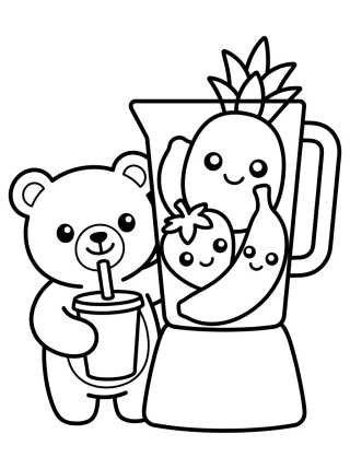 Desenho de Bobbie Making Fruit Juice para colorir e imprimir grátis
