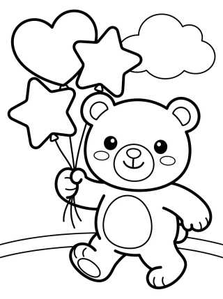 Desenho de Bobbie Walking with Balloons para colorir e imprimir grátis