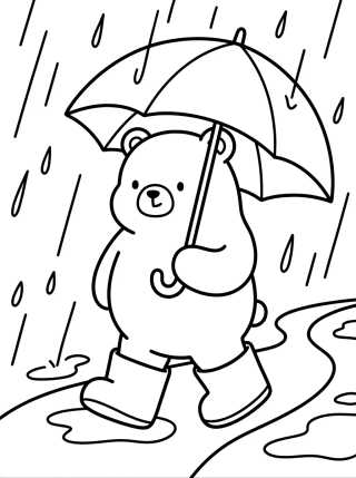 Desenho de Bobbie Walking in the Rain para colorir e imprimir grátis
