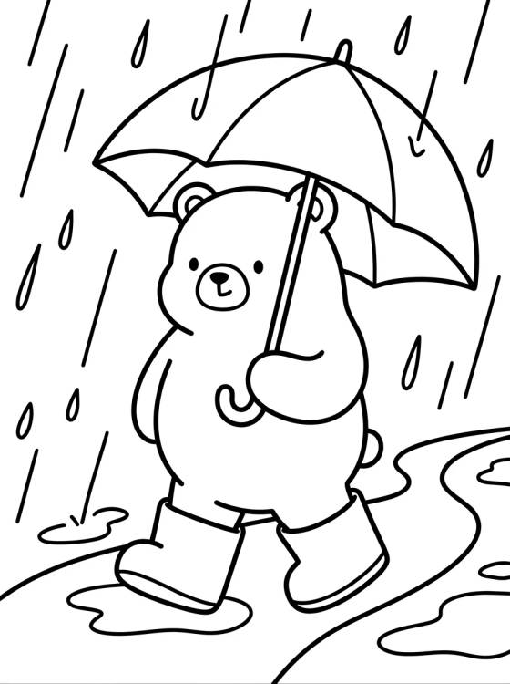 Desenho de Bobbie Walking in the Rain para colorir e imprimir grátis