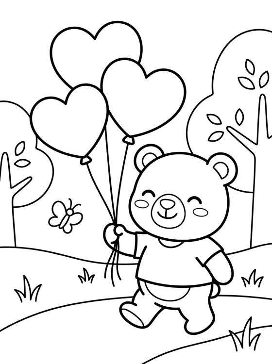 Desenho de Bobbie in the Park with Balloons para colorir e imprimir grátis